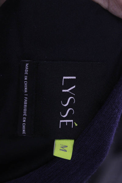 Lysse Women Basic V Neck Tank Dark Blue Sleeveless Size M