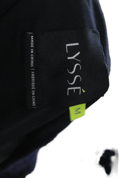 Lysse Women Basic V-Neck Sleeveless Tank Dark Blue Polyester Size M