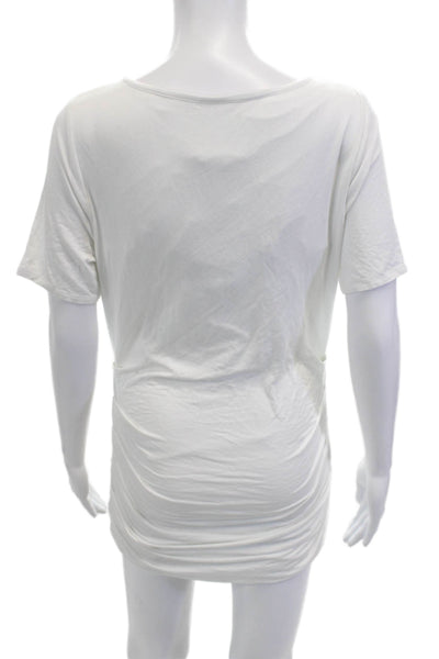 Lysse Women T-Shirt Dress Short Sleeve White Size M