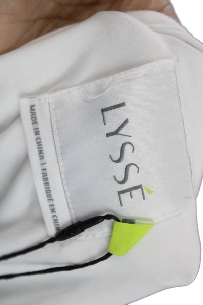 Lysse Women T-Shirt Dress Short Sleeve White Size M