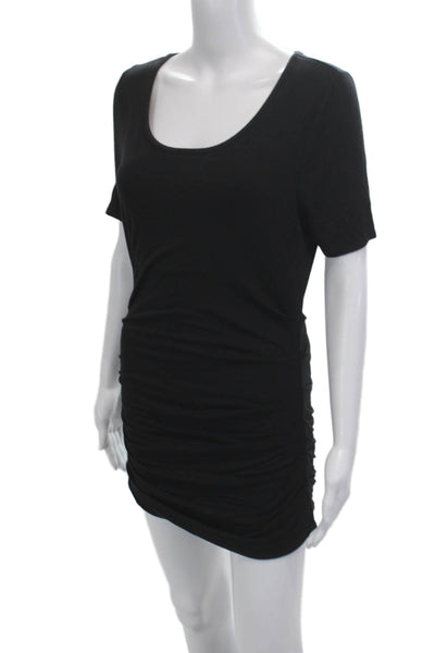 Lysse Womens Black T Shirt Dress Short Sleeve Round Neck Mini Size M