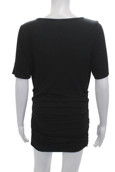 Lysse Womens Black T Shirt Dress Short Sleeve Round Neck Mini Size M