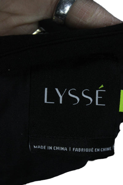 Lysse Women Bodycon T Shirt Dress Black Short Sleeve Round Neck Size M
