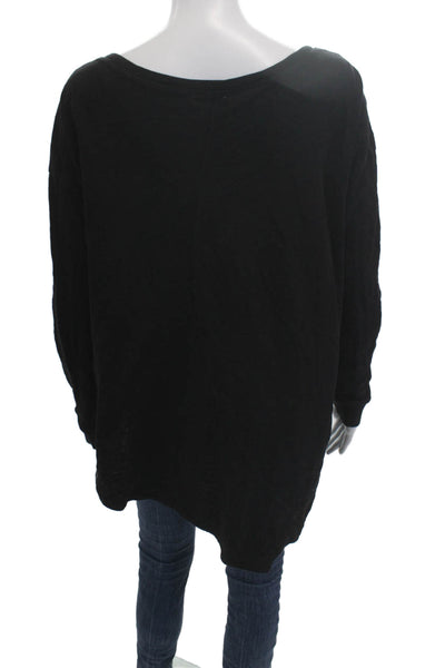 Wilt Womens Basic Black Long Sleeve Cotton Top Grunge Size S