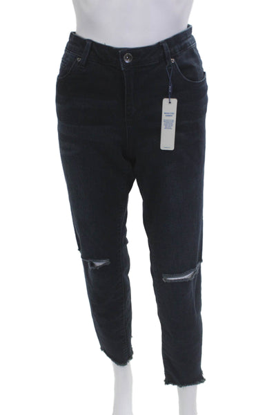 Tractr Womens High Rise Ankle Cropped Jeans Dark Blue Size 30