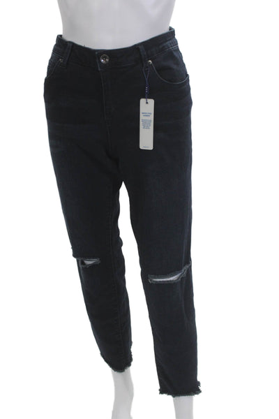 Tractr Womens High Rise Ankle Cropped Jeans Dark Blue Size 30