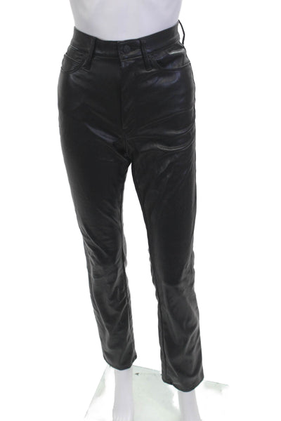Mother Women Black Cropped Biker Pants Size 28