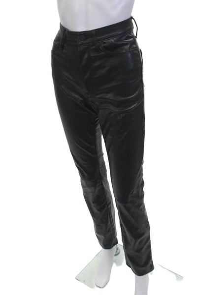 Mother Women Black Cropped Biker Pants Size 28