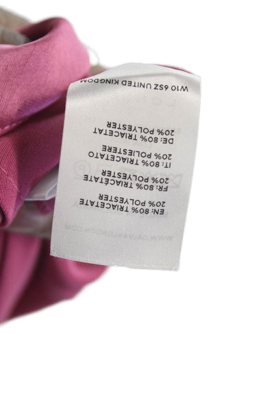 Galvan Womens Pink Maxi Slip Dress High Neck Tie Sleeveless Size 40