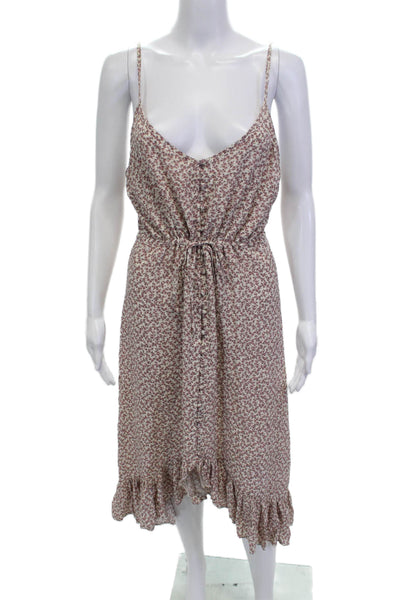 Rails Women Slip Dress Beige Floral V Neck Above Knee Sleeveless Size S