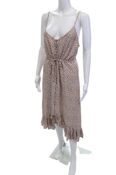 Rails Women Slip Dress Beige Floral V Neck Above Knee Sleeveless Size S