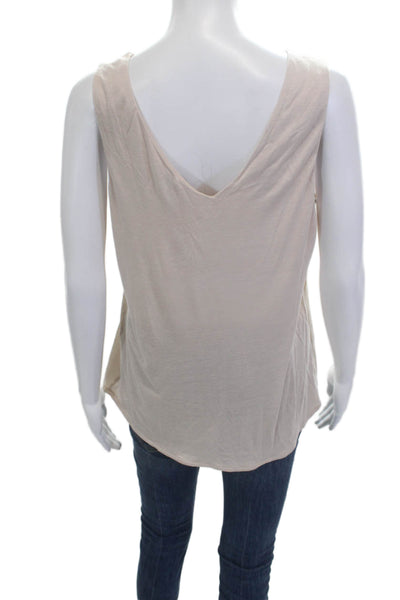 Reiss Womens Beige Silk Elastane Camisole V Neck Sleeveless Designer Size M