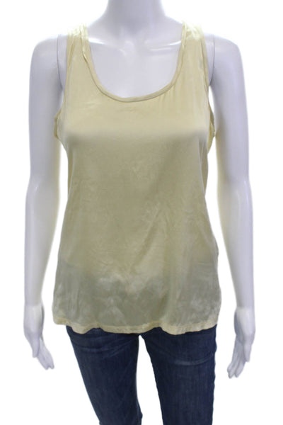 Reiss Womens Basic Sleeveless Silk Blend Tank Yellow Size M