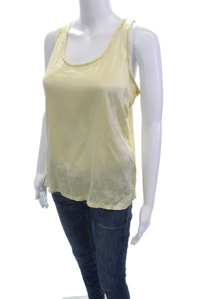 Reiss Womens Basic Sleeveless Silk Blend Tank Yellow Size M
