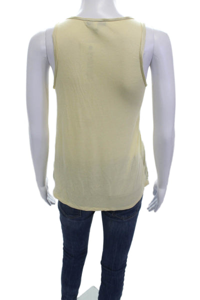 Reiss Womens Basic Sleeveless Silk Blend Tank Yellow Size M