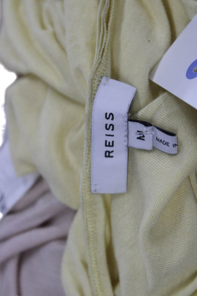 Reiss Womens Basic Sleeveless Silk Blend Tank Yellow Size M