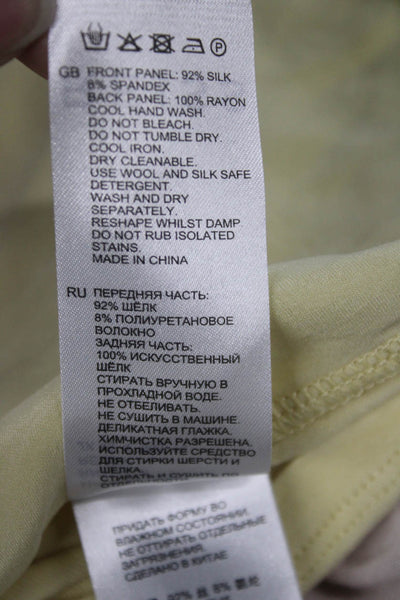Reiss Womens Basic Sleeveless Silk Blend Tank Yellow Size M