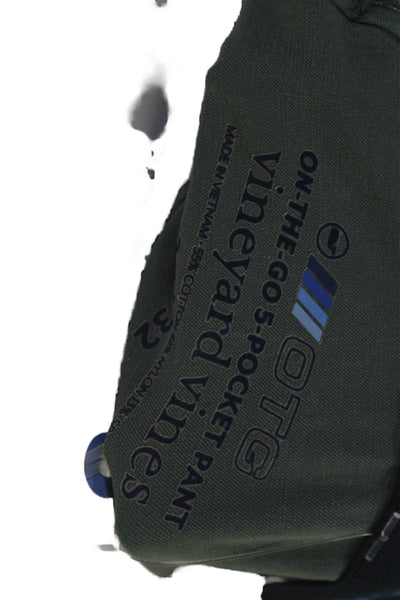 Vineyard Vines Men Chinos Army Green Cotton Nylon Stretch Size 36