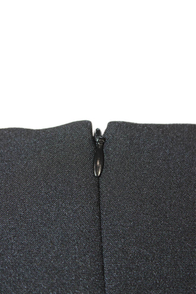 Veronica Beard Women Sheath Dress Black Long Sleeve Button Round Neck Size 0
