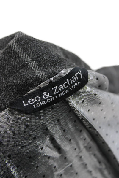 Leo & Zachary Childrens Boys Plaid Two Button Blazer Jacket Grey Size 8