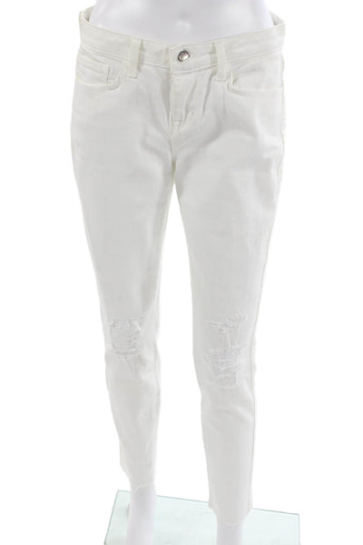 L'Agence Women Skinny Cropped White Jeans Size 29
