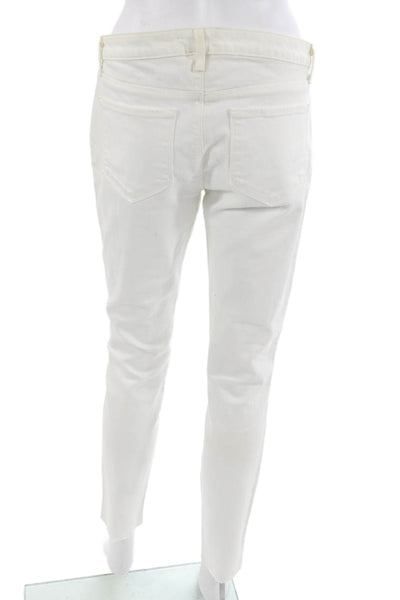 L'Agence Women Skinny Cropped White Jeans Size 29