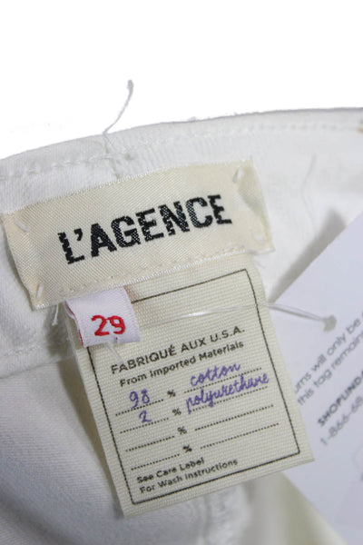 L'Agence Women Skinny Cropped White Jeans Size 29