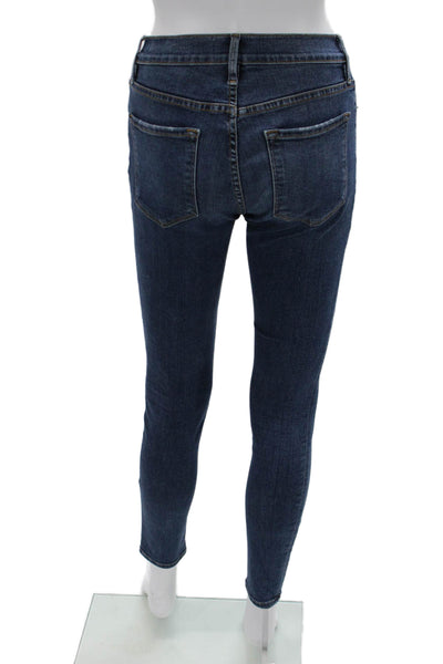 Frame Denim Women Ankle Skinny Jeans Dark Blue Mid Rise Inseam 29 Size 26