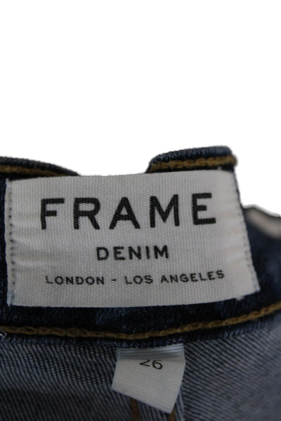 Frame Denim Women Ankle Skinny Jeans Dark Blue Mid Rise Inseam 29 Size 26