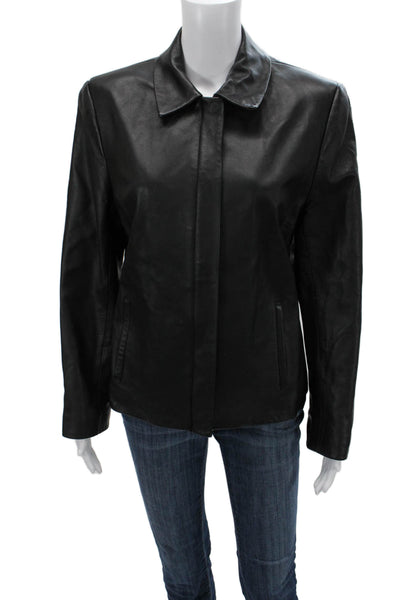 Valerie Stevens Women Black Collared Long Sleeve Solid Classic Jacket Size M
