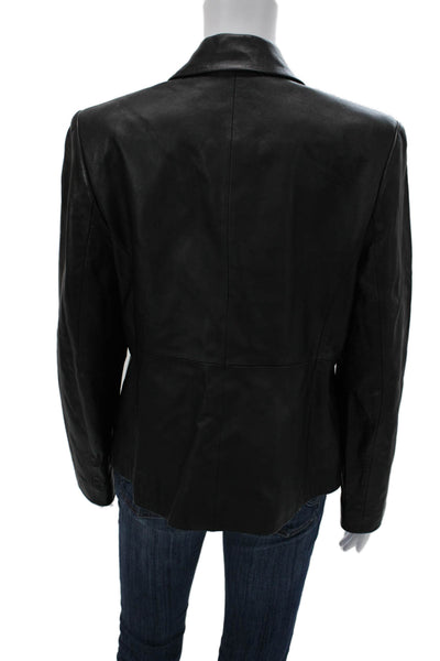 Valerie Stevens Women Black Collared Long Sleeve Solid Classic Jacket Size M