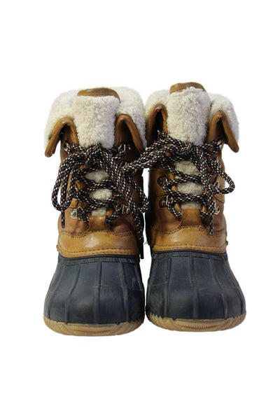 Tommy Hilfiger Womens Lace Up Rain Boots Brown Size 7 Medium