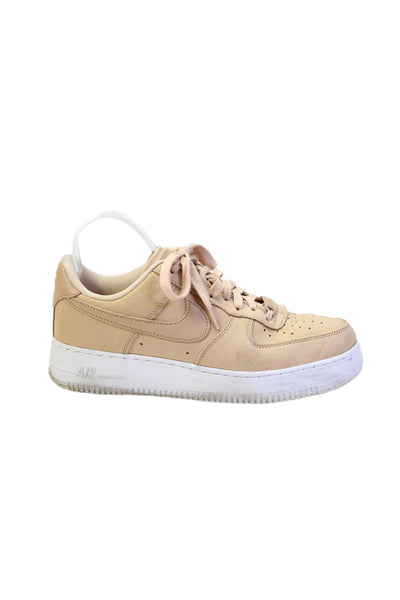 Nike Womens Air Force 1 PRM MF Lace-Up Casual Sneakers Beige Size 10.5
