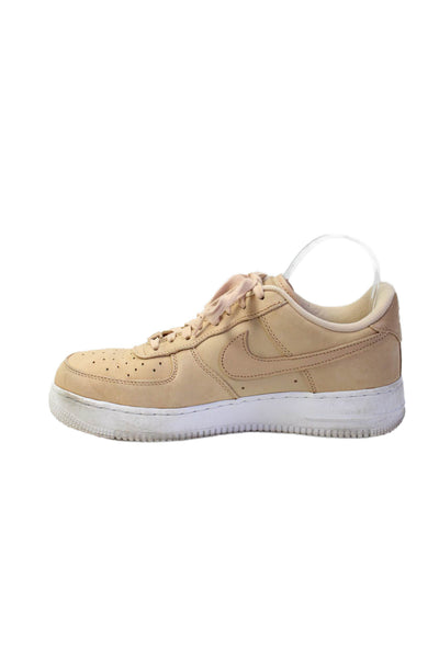 Nike Womens Air Force 1 PRM MF Lace-Up Casual Sneakers Beige Size 10.5