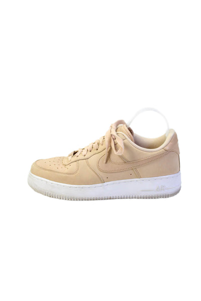 Nike Womens Air Force 1 PRM MF Lace-Up Casual Sneakers Beige Size 10.5