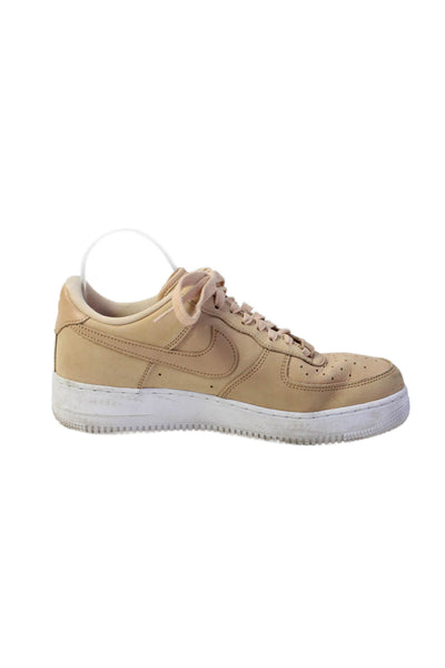 Nike Womens Air Force 1 PRM MF Lace-Up Casual Sneakers Beige Size 10.5