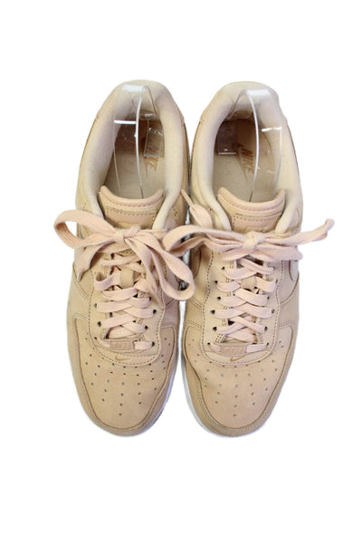 Nike Womens Air Force 1 PRM MF Lace-Up Casual Sneakers Beige Size 10.5