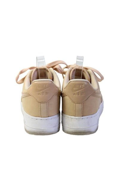 Nike Womens Air Force 1 PRM MF Lace-Up Casual Sneakers Beige Size 10.5