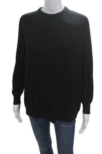 Hatch Unisex Black 100% Cashmere Pullover Sweater Crew Neck Long Sleeve Size 0