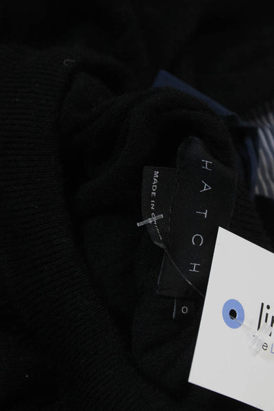Hatch Unisex Black 100% Cashmere Pullover Sweater Crew Neck Long Sleeve Size 0
