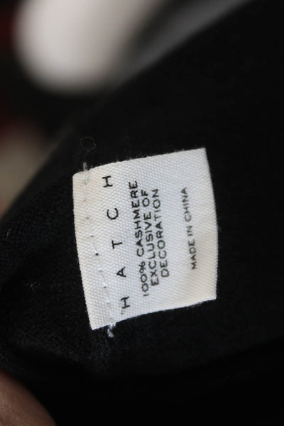 Hatch Unisex Black 100% Cashmere Pullover Sweater Crew Neck Long Sleeve Size 0