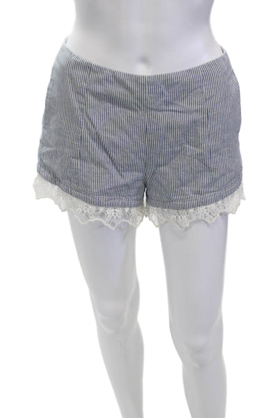 Rag & Bone Unisex Blue Striped Silk Cotton Beach Shorts Size 2
