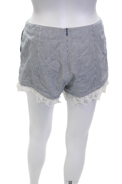 Rag & Bone Unisex Blue Striped Silk Cotton Beach Shorts Size 2