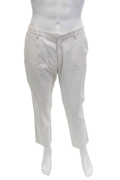 Raf Simons Mens White Ankle Cropped Chino Dress Pants Cotton Size 48