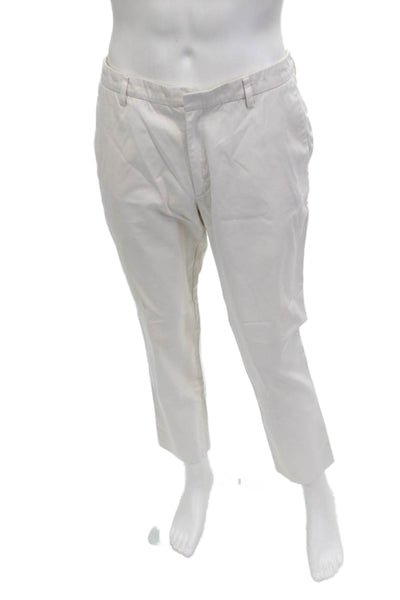 Raf Simons Mens White Ankle Cropped Chino Dress Pants Cotton Size 48