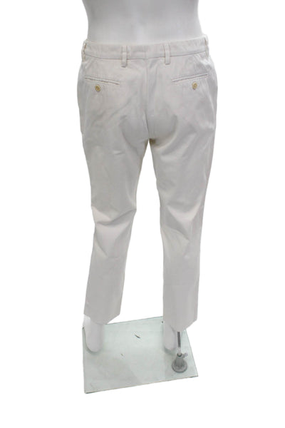 Raf Simons Mens White Ankle Cropped Chino Dress Pants Cotton Size 48