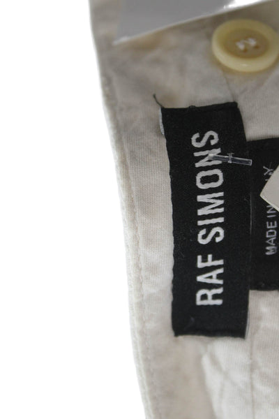 Raf Simons Mens White Ankle Cropped Chino Dress Pants Cotton Size 48