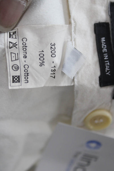 Raf Simons Mens White Ankle Cropped Chino Dress Pants Cotton Size 48
