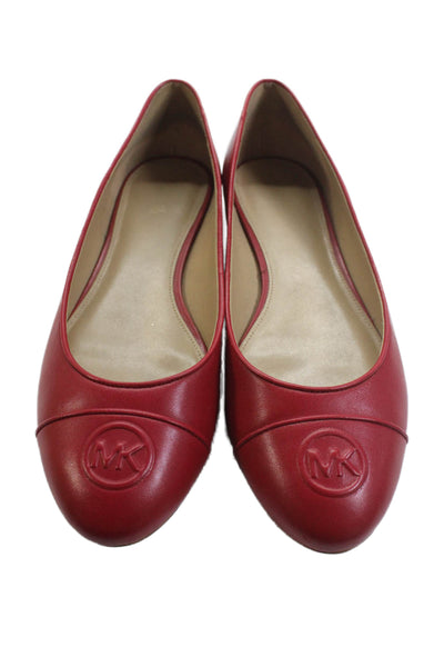 Michael Michael Kors Womens Leather Dylyn Ballet Flats Red Size 10