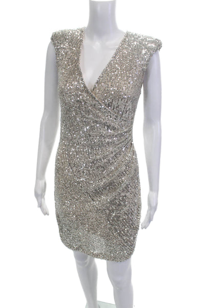 Maje Womens Bodycon Mini Dress Beige Size 2